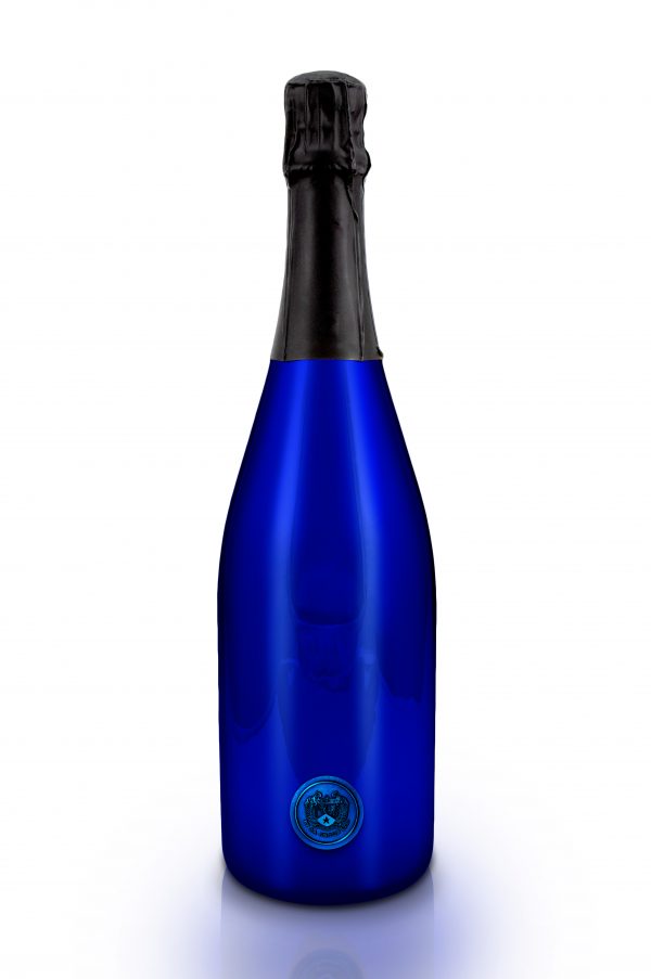 Oxonian Limited Edition Champagne Bottle Blue Back